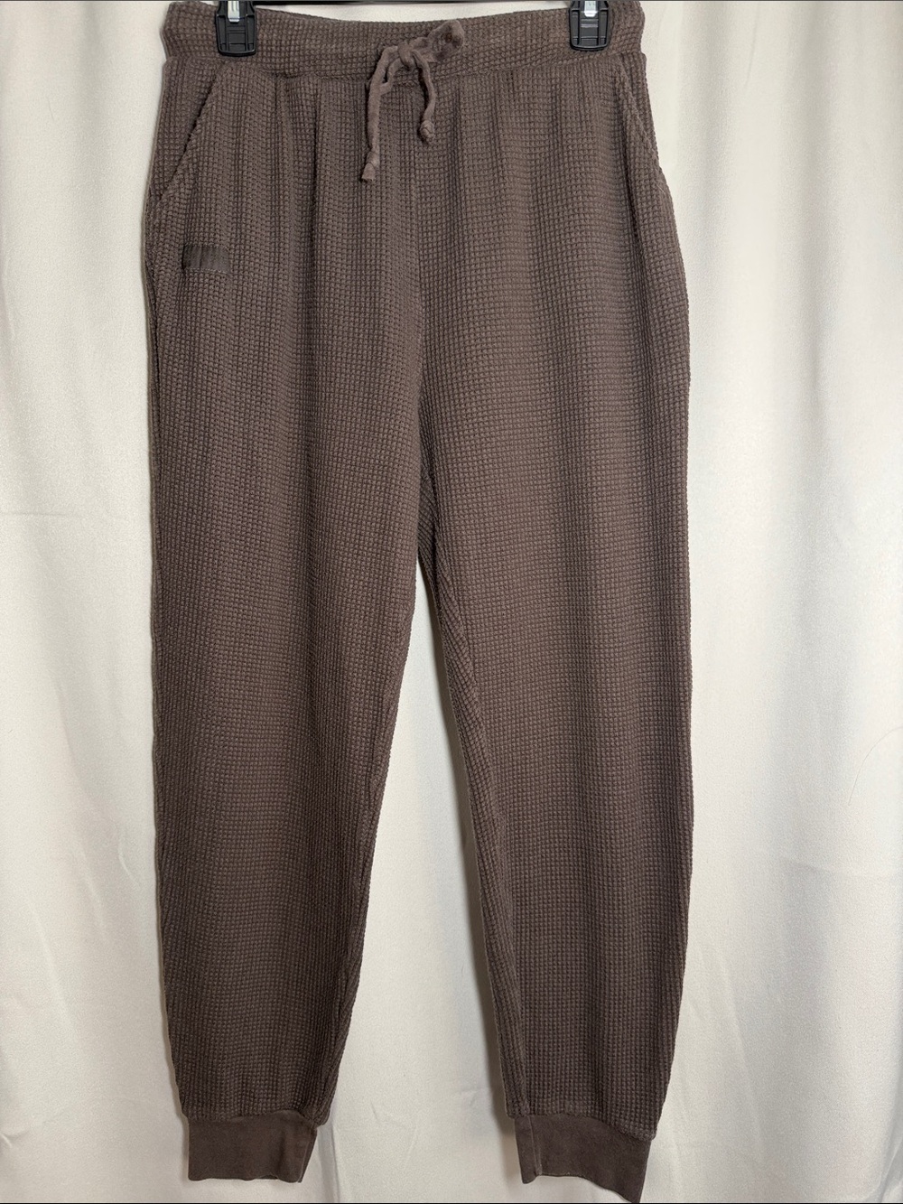 SET ACTIVE Brown Waffle Knit Joggers Medium